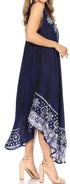 Vestido caftán largo sin mangas con bordado floral Alexis de Sakkas
