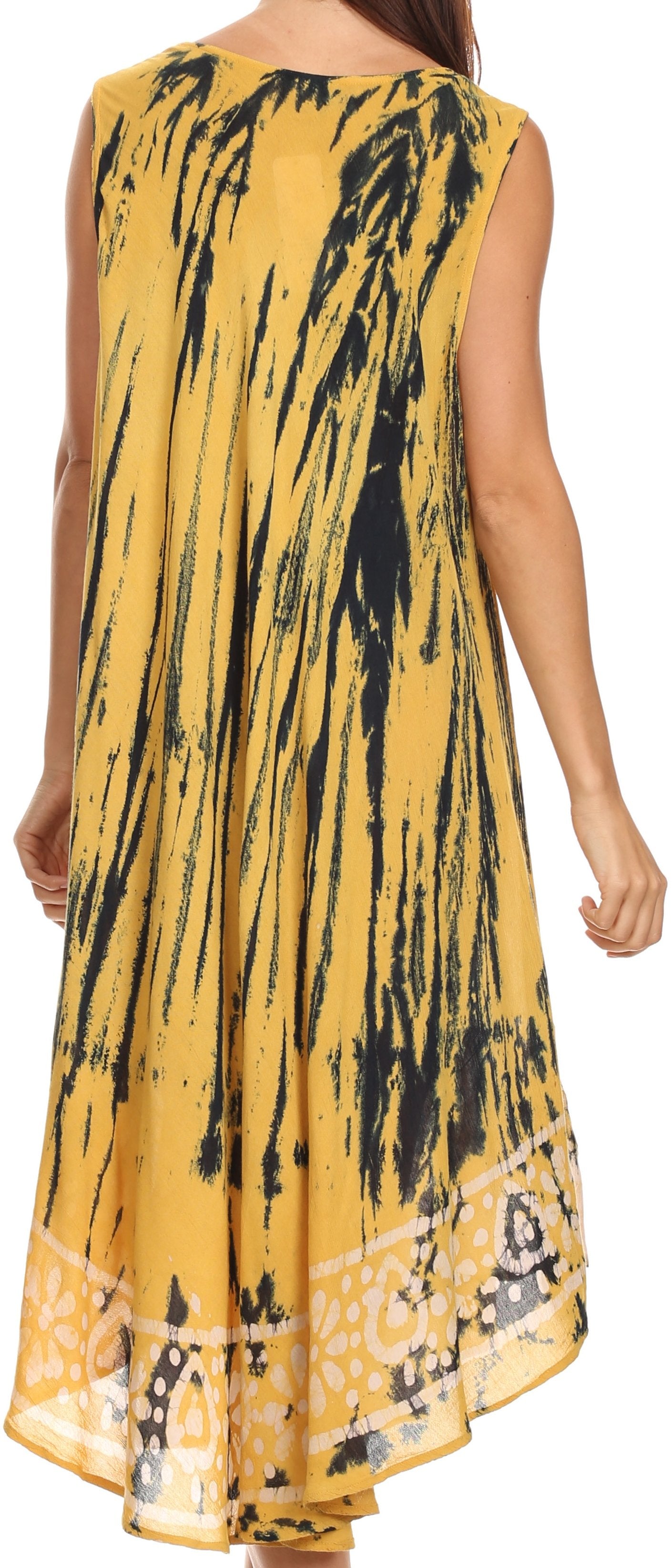 Vestido caftán largo sin mangas con bordado floral Alexis de Sakkas