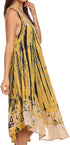 Vestido caftán largo sin mangas con bordado floral Alexis de Sakkas