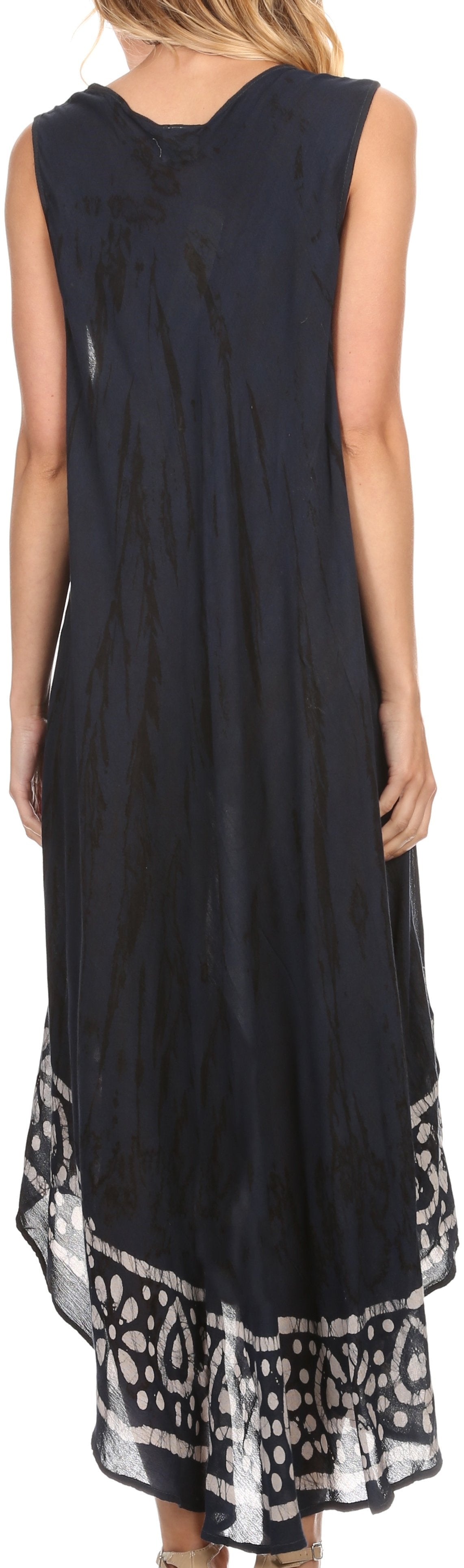Vestido caftán largo sin mangas con bordado floral Alexis de Sakkas