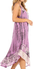 Vestido caftán largo sin mangas con bordado floral Alexis de Sakkas