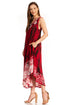 Vestido caftán largo sin mangas con bordado floral Alexis de Sakkas