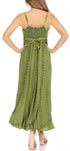 Sakkas Allie Stonewashed Embroidered Adjustable Spaghetti Straps Long Dress