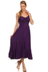 Sakkas Allie Stonewashed Embroidered Adjustable Spaghetti Straps Long Dress