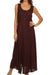 Sakkas Maya Floral Embroidered Sleeveless Button Up Rayon Dress