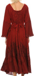 Vestido Sakkas Mirabel con mangas estilo kimono, bordado floral, estilo corsé lavado a la piedra