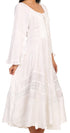 Vestido Sakkas Mirabel con mangas estilo kimono, bordado floral, estilo corsé lavado a la piedra