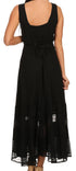 Sakkas Zendaya Stonewashed Rayon Embroidered Floral Vine Sleeveless V-neck Dress