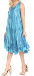 Sakkas Nora Sleeveless Embroidered Short Tie Dye Caftan Dress / Cover Up