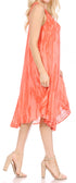 Sakkas Nora Sleeveless Embroidered Short Tie Dye Caftan Dress / Cover Up