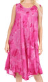 Sakkas Nora Sleeveless Embroidered Short Tie Dye Caftan Dress / Cover Up