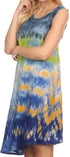 Sakkas Nora Sleeveless Embroidered Short Tie Dye Caftan Dress / Cover Up