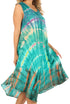 Sakkas Nora Sleeveless Embroidered Short Tie Dye Caftan Dress / Cover Up