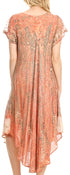 Sakkas  Bree Long Embroidered Cap Sleeve Marbled Dress
