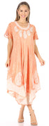 Sakkas  Bree Long Embroidered Cap Sleeve Marbled Dress