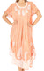 Sakkas  Bree Long Embroidered Cap Sleeve Marbled Dress