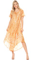 Sakkas Ronny Lace Embroidered Cap Sleeve Tie Dye Wash Caftan Dress / Cover Up