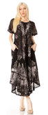 Sakkas Ronny Lace Embroidered Cap Sleeve Tie Dye Wash Caftan Dress / Cover Up