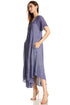 Sakkas Egan Women's Long Embroidered Caftan Dress / Cover Up With Embroidered Cap Sleeves