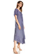 Sakkas Egan Women's Long Embroidered Caftan Dress / Cover Up With Embroidered Cap Sleeves