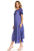 Sakkas Egan Women's Long Embroidered Caftan Dress / Cover Up With Embroidered Cap Sleeves