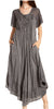 Sakkas Egan Women's Long Embroidered Caftan Dress / Cover Up With Embroidered Cap Sleeves