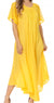 Sakkas Egan Women's Long Embroidered Caftan Dress / Cover Up With Embroidered Cap Sleeves