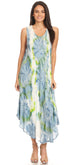 Sakkas Laeila Tie Dye Washed Long Sleeveless Tank Top Caftan Dress / Cover Up
