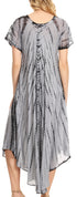 Sakkas Yasmin Tie Dye Embroidered Sheer Cap Sleeve Sundress | Cover Up