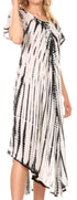 Sakkas Yasmin Tie Dye Embroidered Sheer Cap Sleeve Sundress | Cover Up