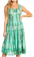Sakkas Alba Women's Off The Shoulder Smock Ruffle Midi Dress Tie Dye & Embroidery