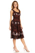 Sakkas Alba Women's Off The Shoulder Smock Ruffle Midi Dress Tie Dye & Embroidery