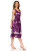 Sakkas Alba Women's Off The Shoulder Smock Ruffle Midi Dress Tie Dye & Embroidery