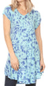 Vestido corto holgado estilo bohemio con cuello en V y mangas cortas Sakkas Xoana para mujer