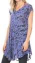 Vestido corto holgado estilo bohemio con cuello en V y mangas cortas Sakkas Xoana para mujer