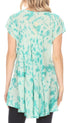 Vestido corto holgado estilo bohemio con cuello en V y mangas cortas Sakkas Xoana para mujer