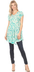 Vestido corto holgado estilo bohemio con cuello en V y mangas cortas Sakkas Xoana para mujer