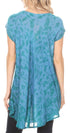 Vestido corto holgado estilo bohemio con cuello en V y mangas cortas Sakkas Xoana para mujer