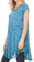 Vestido corto holgado estilo bohemio con cuello en V y mangas cortas Sakkas Xoana para mujer