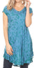 Vestido corto holgado estilo bohemio con cuello en V y mangas cortas Sakkas Xoana para mujer
