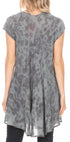 Vestido corto holgado estilo bohemio con cuello en V y mangas cortas Sakkas Xoana para mujer
