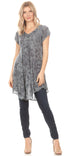 Vestido corto holgado estilo bohemio con cuello en V y mangas cortas Sakkas Xoana para mujer