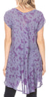 Vestido corto holgado estilo bohemio con cuello en V y mangas cortas Sakkas Xoana para mujer