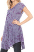 Vestido corto holgado estilo bohemio con cuello en V y mangas cortas Sakkas Xoana para mujer