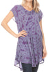 Vestido corto holgado estilo bohemio con cuello en V y mangas cortas Sakkas Xoana para mujer