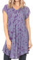 Vestido corto holgado estilo bohemio con cuello en V y mangas cortas Sakkas Xoana para mujer