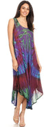 Sakkas Neja Women's Casual Maxi Summer Sleeveless Loose Fit Tie Dye Tank Dress
