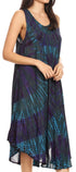 Sakkas Neja Women's Casual Maxi Summer Sleeveless Loose Fit Tie Dye Tank Dress