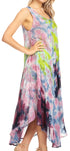 Sakkas Neja Women's Casual Maxi Summer Sleeveless Loose Fit Tie Dye Tank Dress