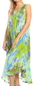 Sakkas Neja Women's Casual Maxi Summer Sleeveless Loose Fit Tie Dye Tank Dress